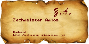Zechmeister Ambos névjegykártya